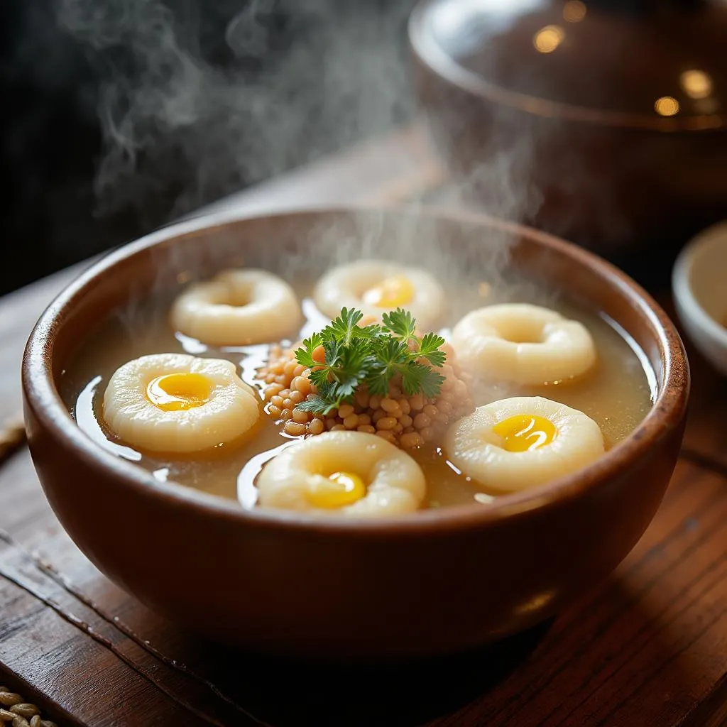 Canh bánh gạo Tteokguk - Món ăn truyền thống ngày Tết Hàn Quốc