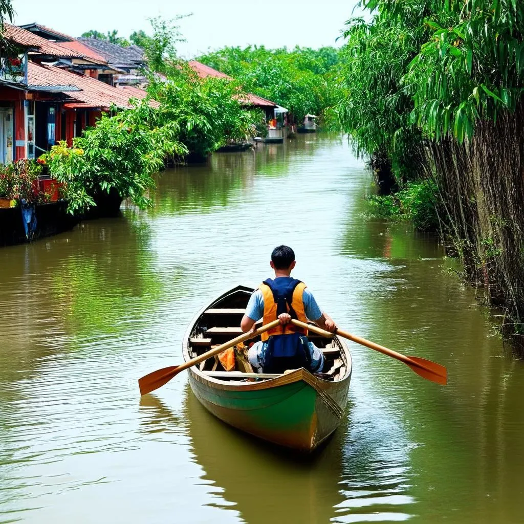 Chèo thuyền Phù Dung Trấn