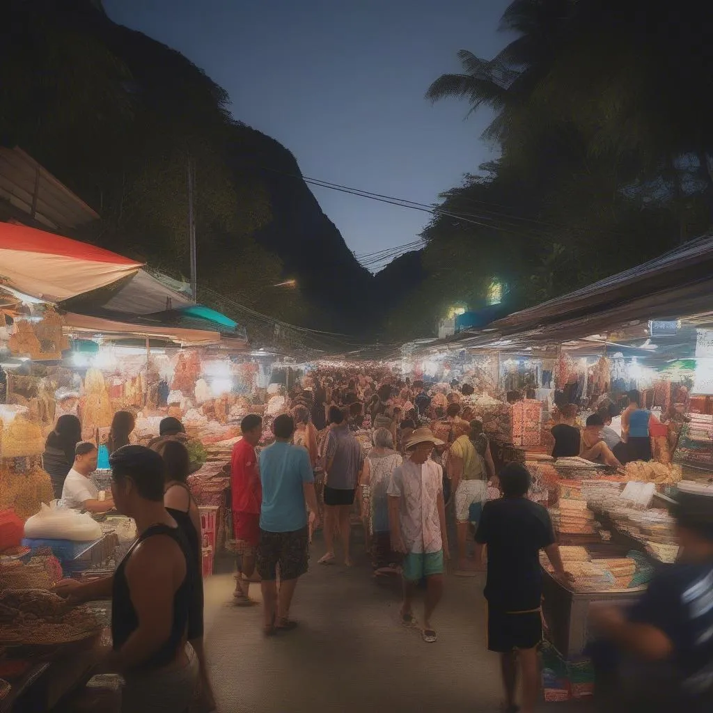 Khu chợ đêm nhộn nhịp ở Koh Phi Phi