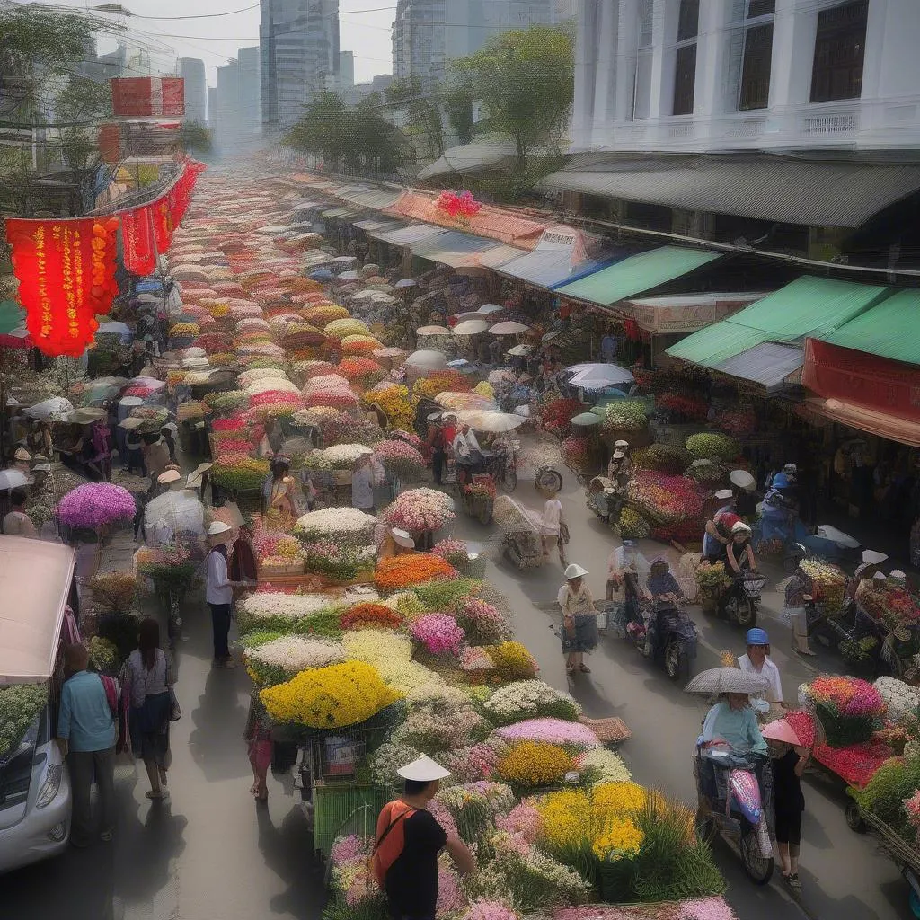 Chợ hoa Nguyễn Huệ ngày Tết