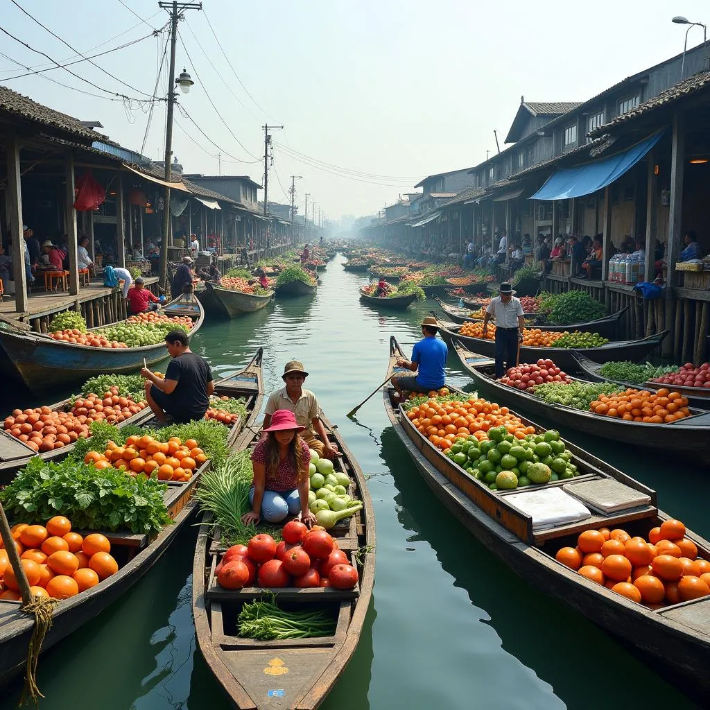 Chợ nổi Ngã Bảy Châu Đốc