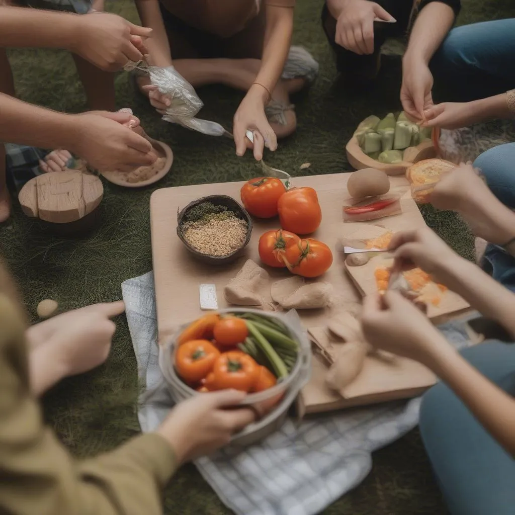 Chuẩn bị đồ ăn picnic tiết kiệm