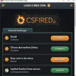 Giao diện phần mềm csfired hack coin