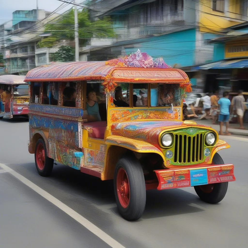 Di chuyển bằng xe jeepney ở Cebu