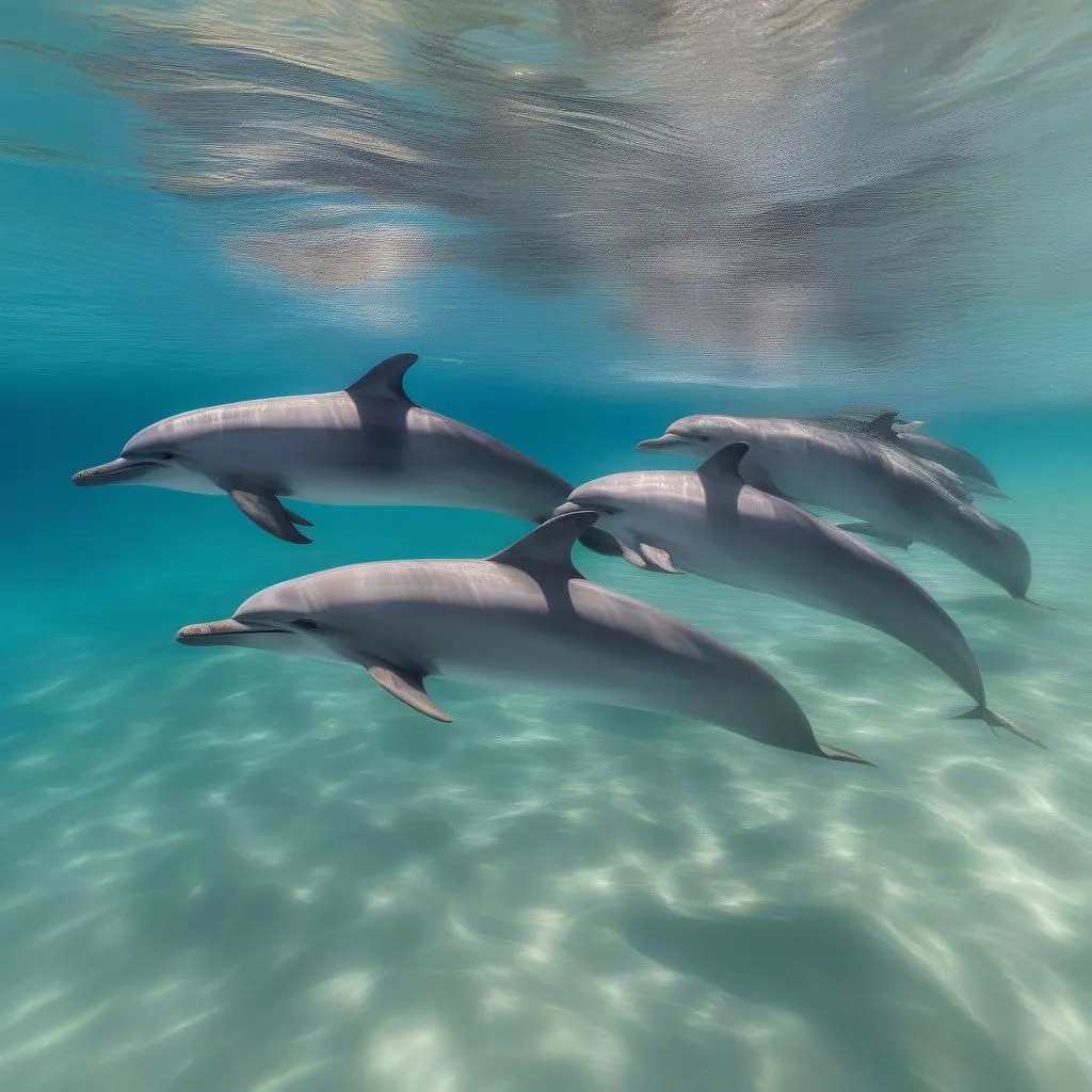 Dolphin swimming in the ocean