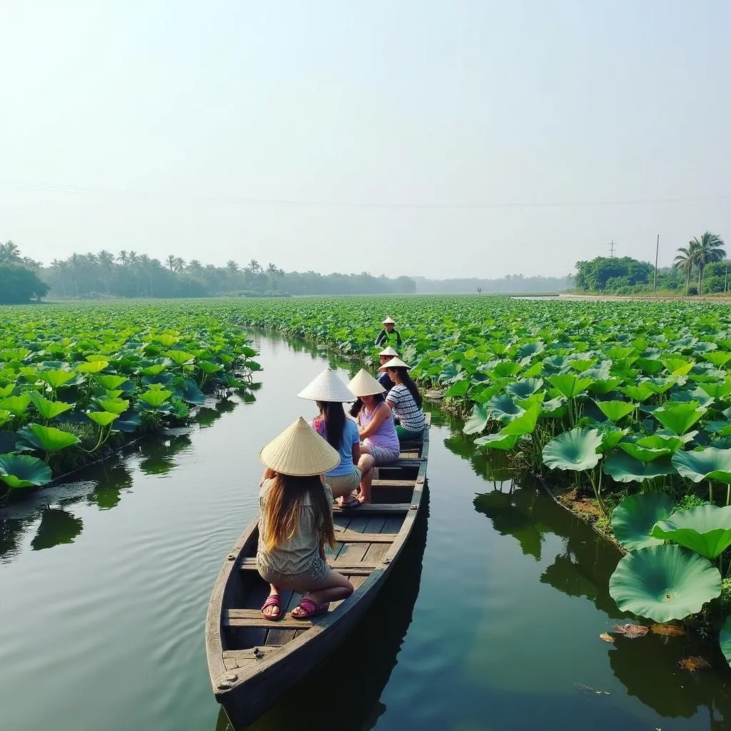 Du lịch hoa sen Đồng Tháp mùa nước nổi