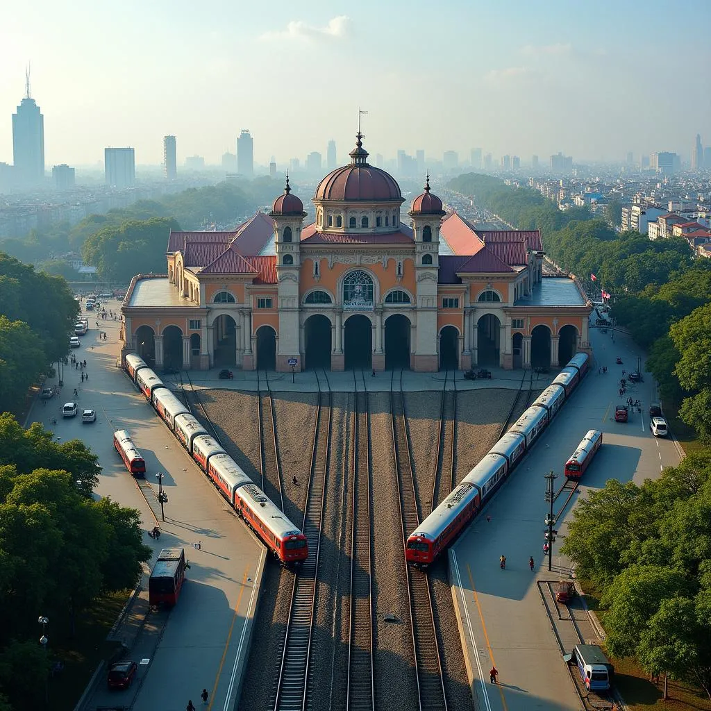 Ga Hà Nội nhìn từ trên cao