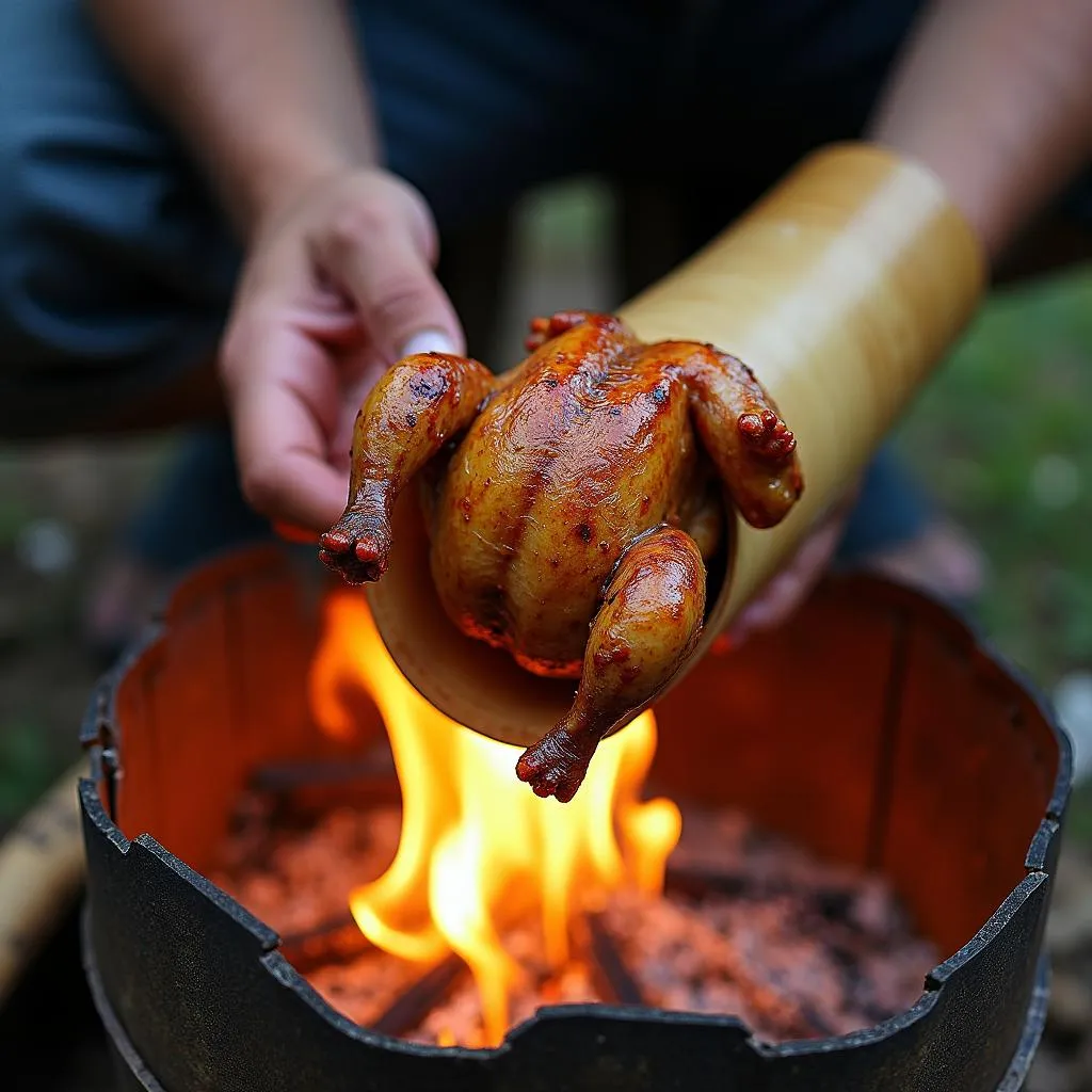 Gà nướng ống tre Kon Tum