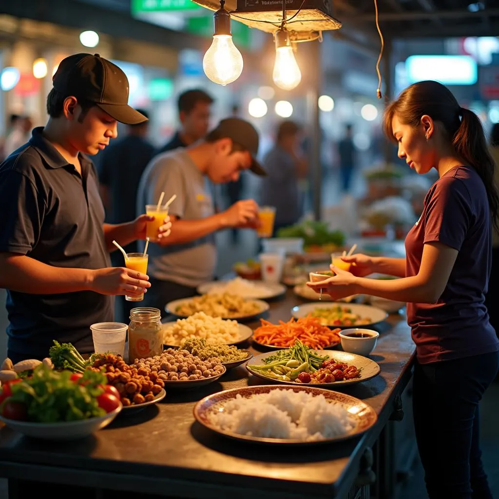 Quán ăn vặt đông đúc ở Cần Thơ