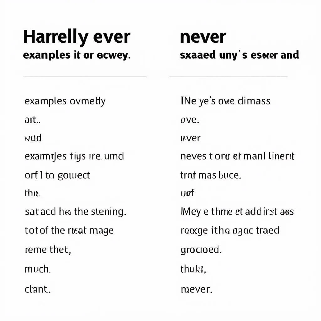 hardly ever vs never