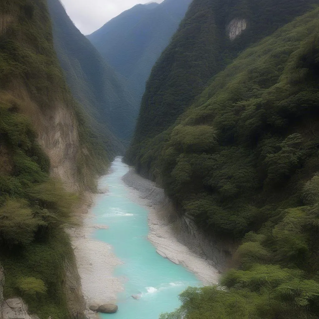 Hẻm núi Taroko với dòng sông Liwu xanh ngọc bích uốn lượn