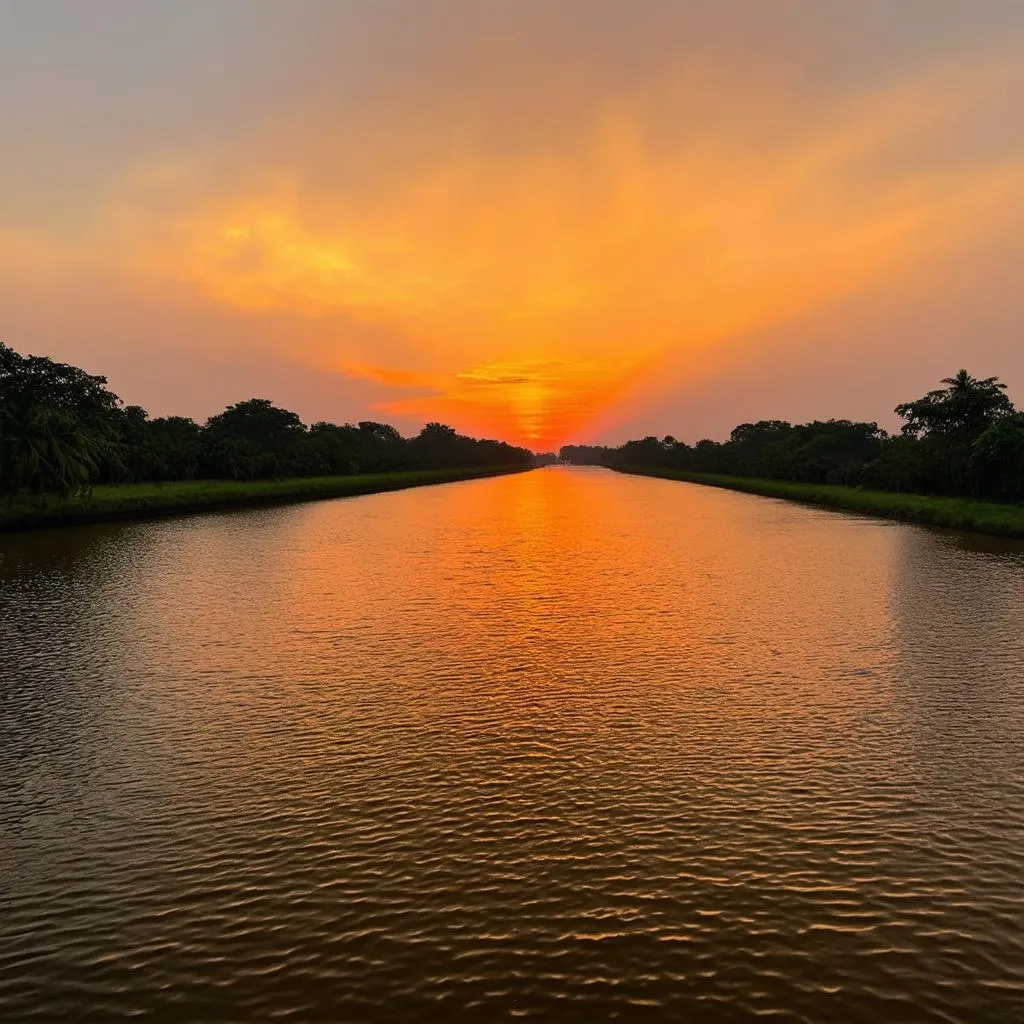 Sunset over the Saigon River