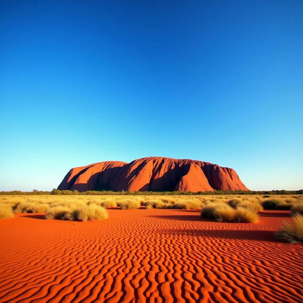 Không gian bao la của Uluru giữa sa mạc đỏ