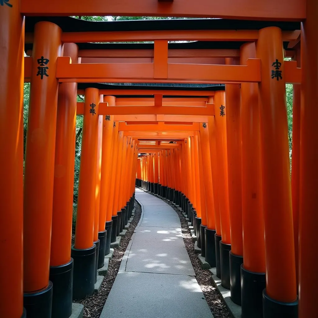 Hàng nghìn cổng Torii đỏ rực tại đền Fushimi Inari, Kyoto