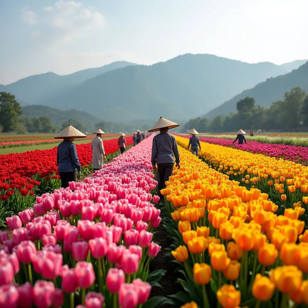 Làng hoa Xuân Mai Hà Nội