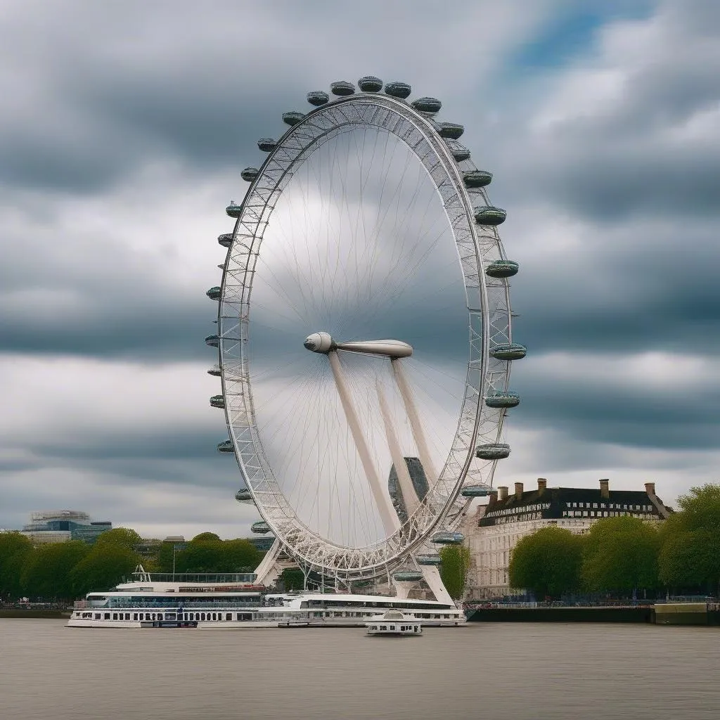 London Eye bên cạnh dòng sông Thames