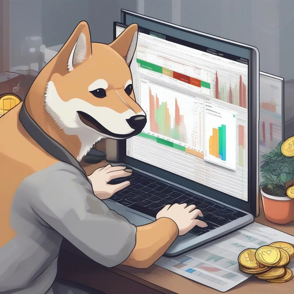 Người dùng kiểm tra biểu đồ Shiba Coin