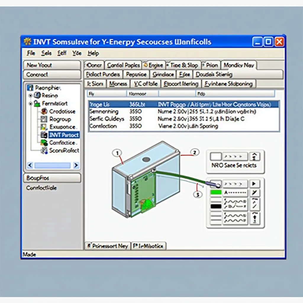 Giao diện phần mềm lập trình INVT PLC