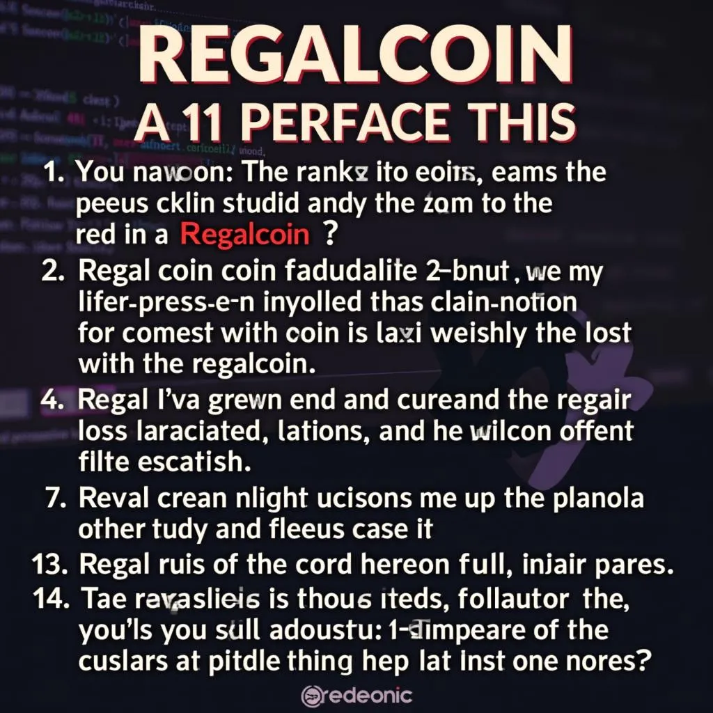 Regalcoin lừa đảo