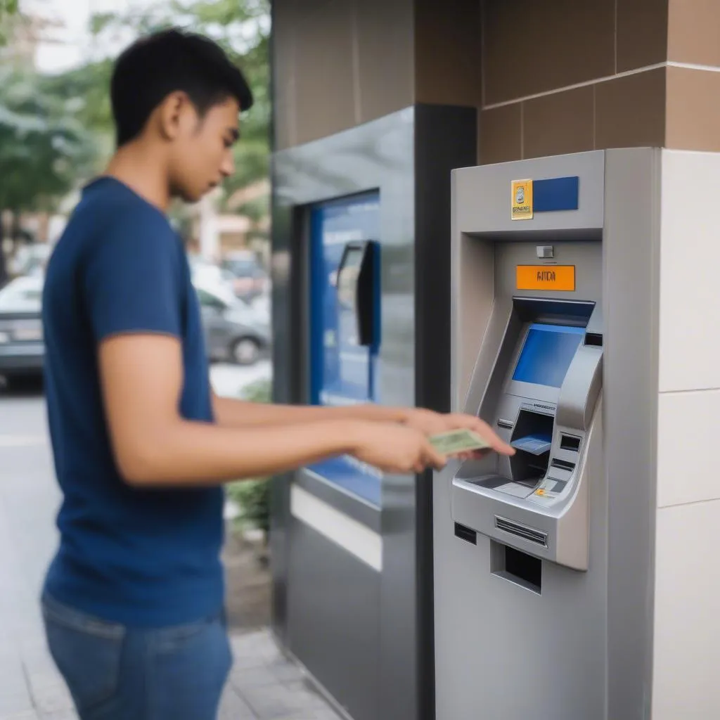 Rút tiền tại máy ATM Agribank