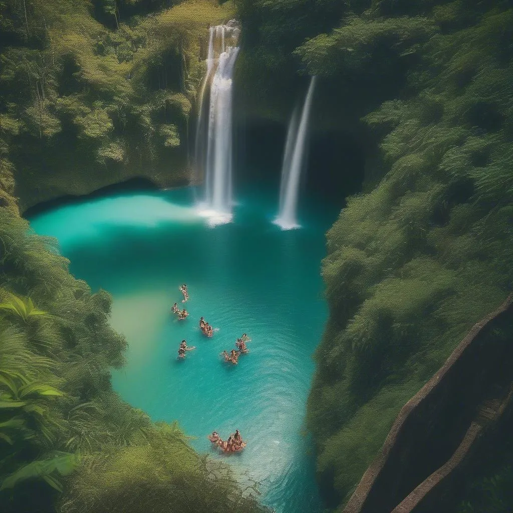 Tham gia nhảy thác tại Kawasan Falls