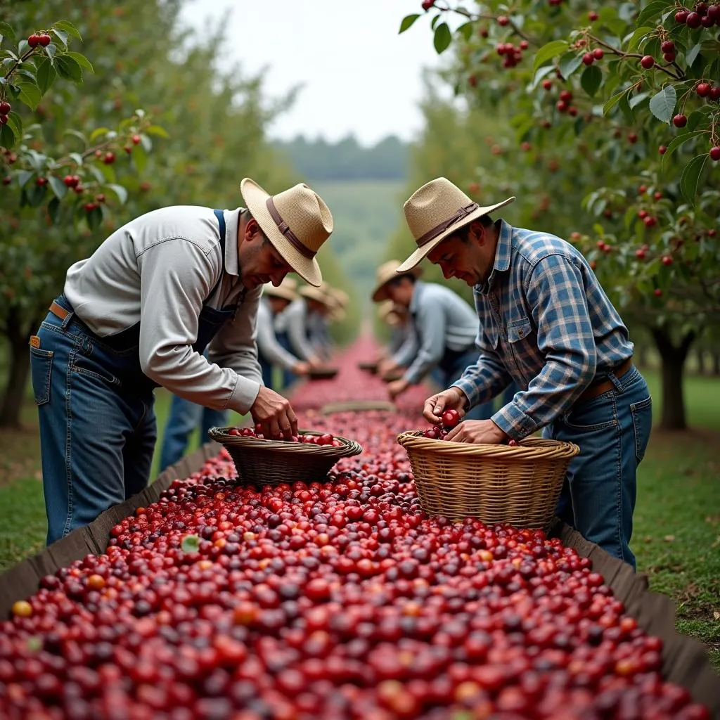 Nông Dân Thu Hoạch Cherry