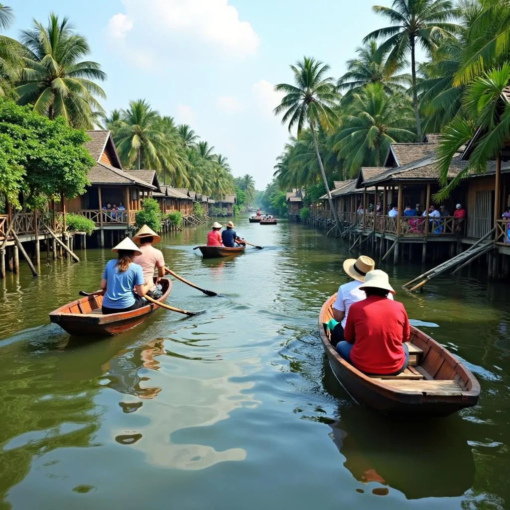 Thuyền du lịch sông nước Bến Tre