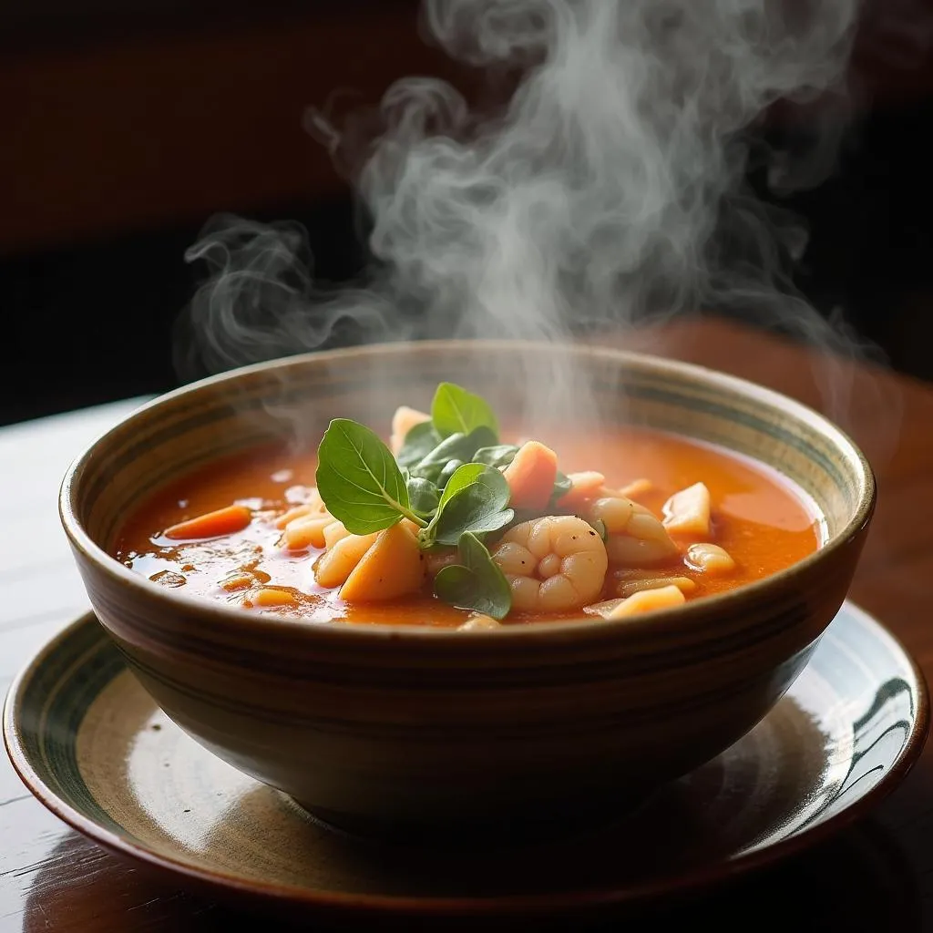 Tô canh tom yum nóng hổi