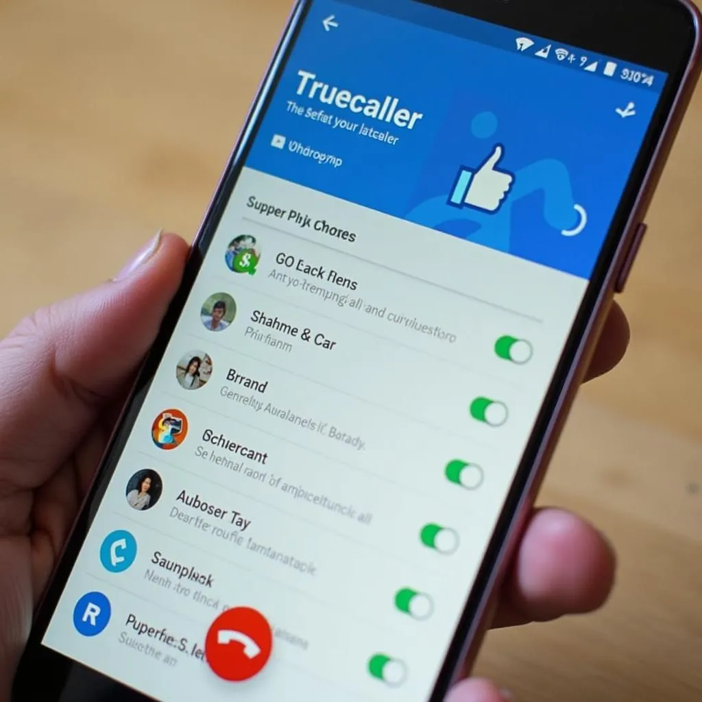 Giao diện ứng dụng Truecaller trên điện thoại