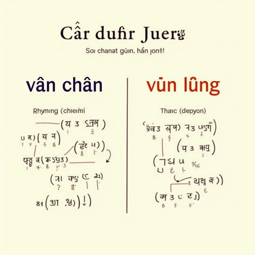 Hình ảnh minh họa vần chân và vần lưng