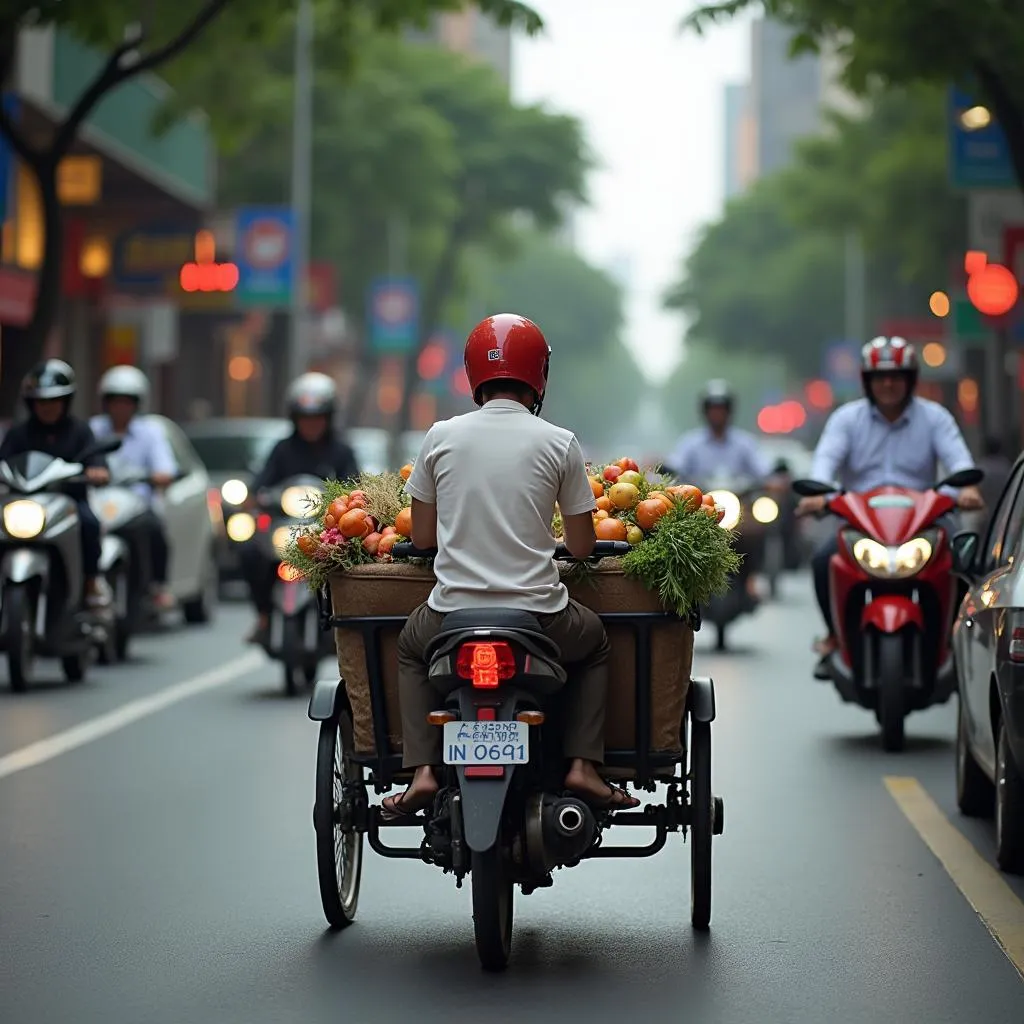 Xe ba gác chở thuê tại Hà Nội