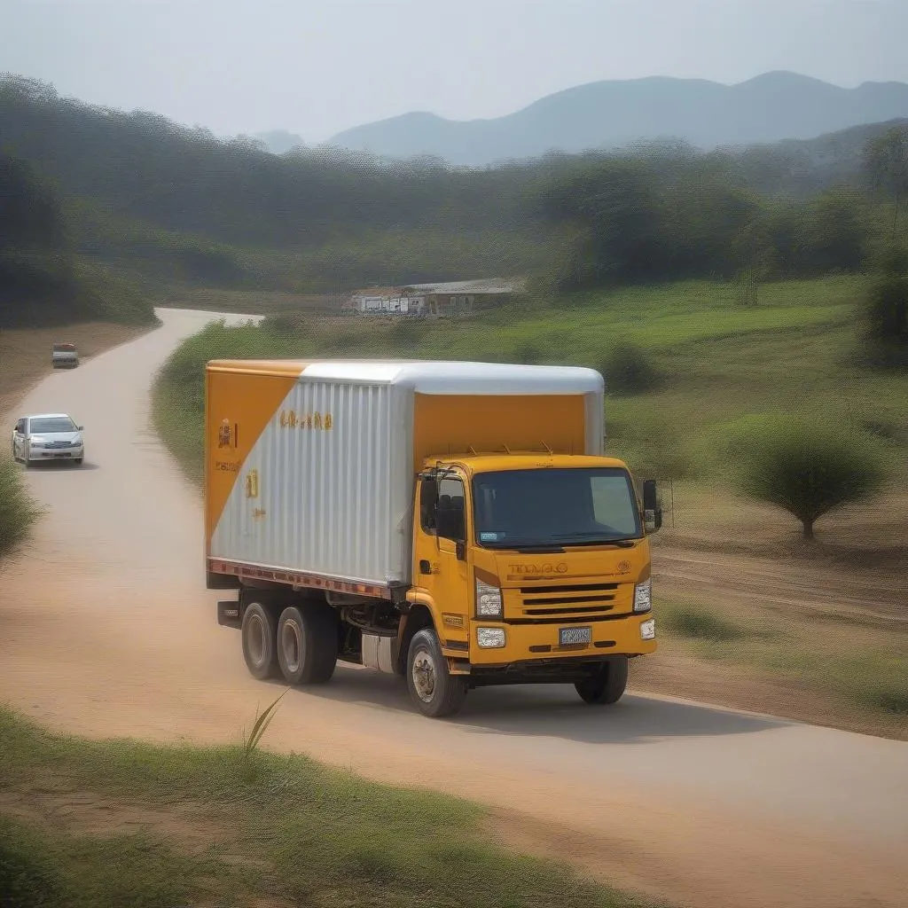 Giao hàng bằng xe Thaco Meadow