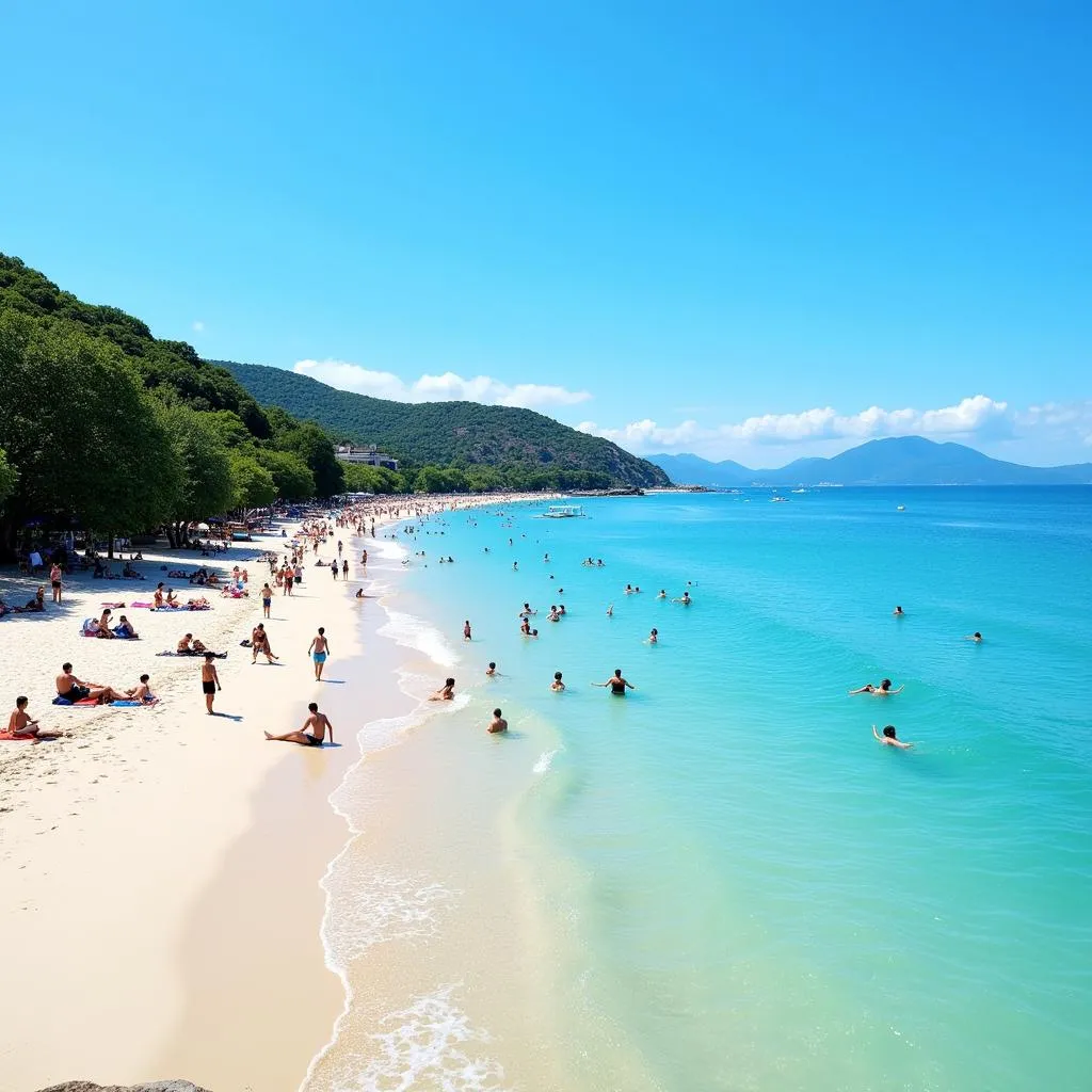 Biển Nha Trang trong xanh dưới nắng hè