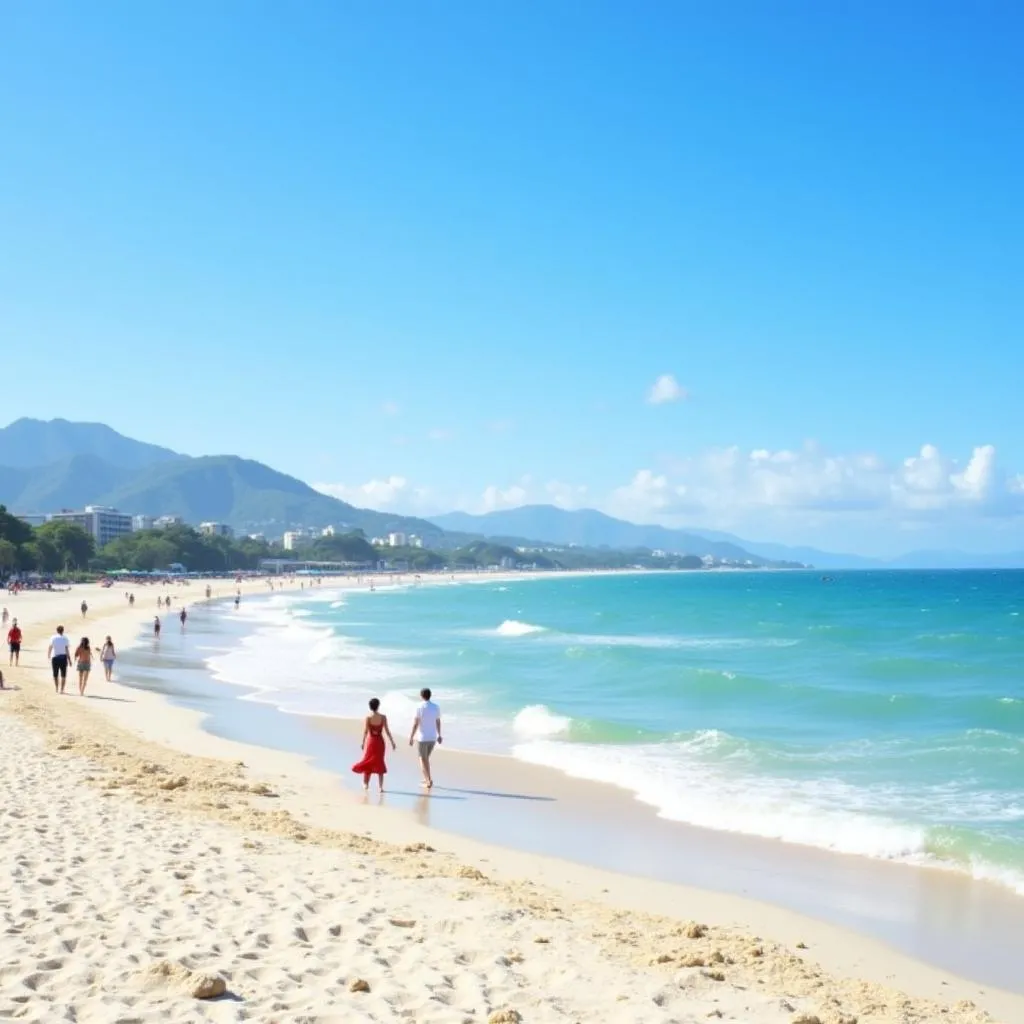 Bãi biển Nha Trang vào buổi sáng