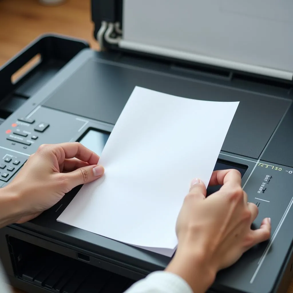 Cách đặt tài liệu lên mặt kính máy photocopy