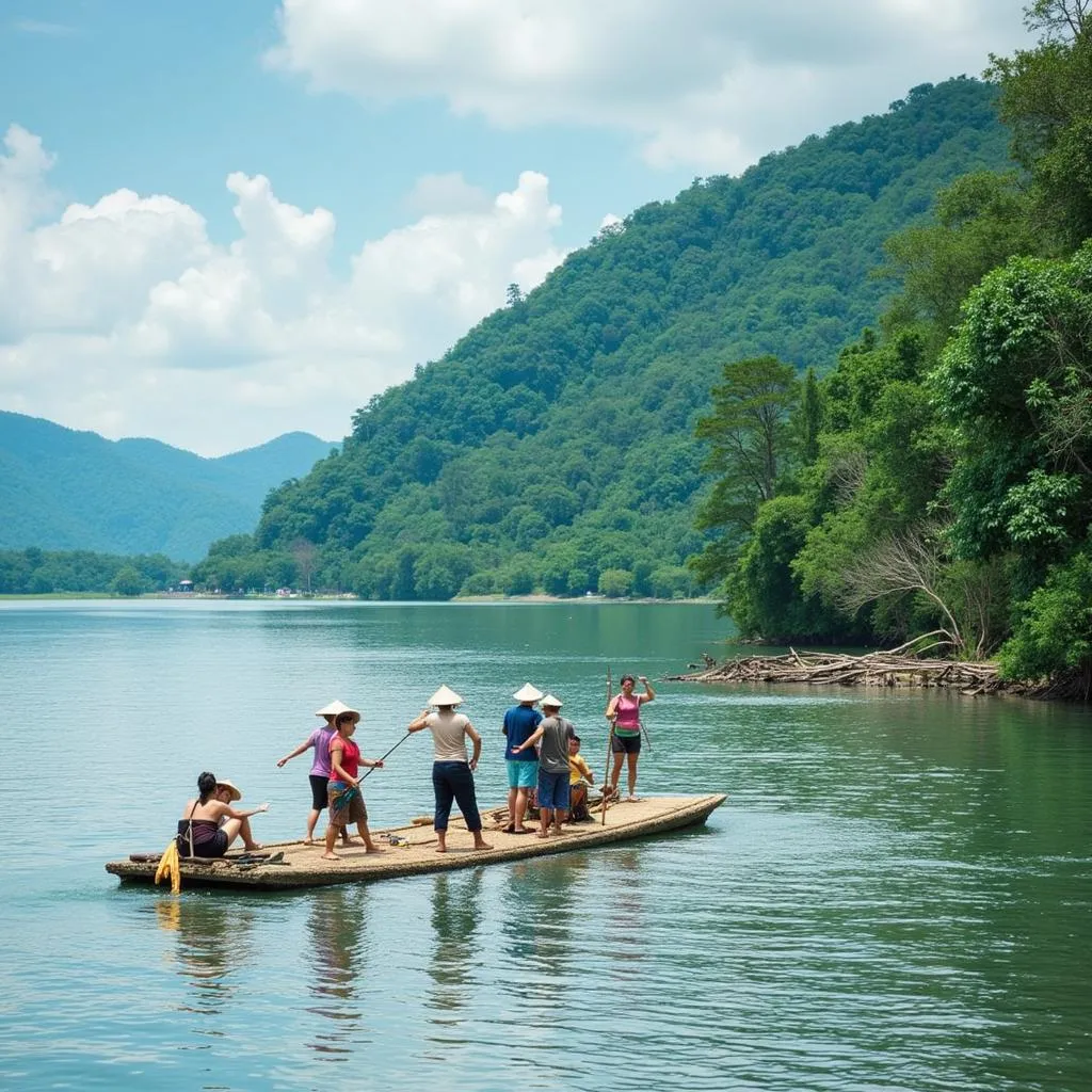 Câu cá trên bè ở Hồ Dầu Tiếng