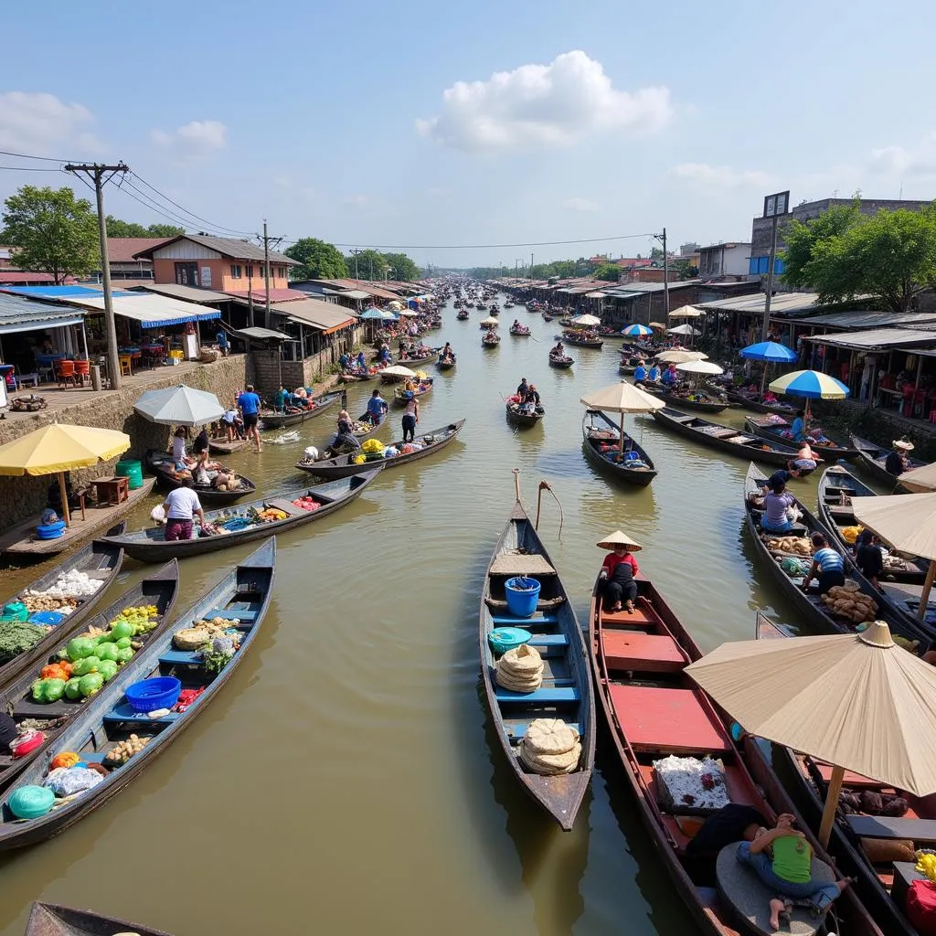 Khung cảnh nhộn nhịp tại chợ nổi Cái Răng, Cần Thơ