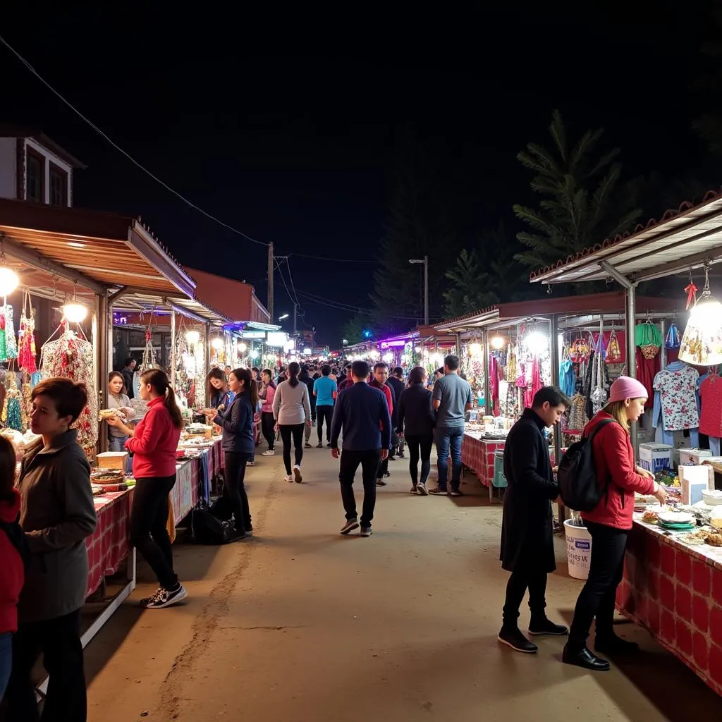 Chợ đêm Sapa lung linh ánh đèn