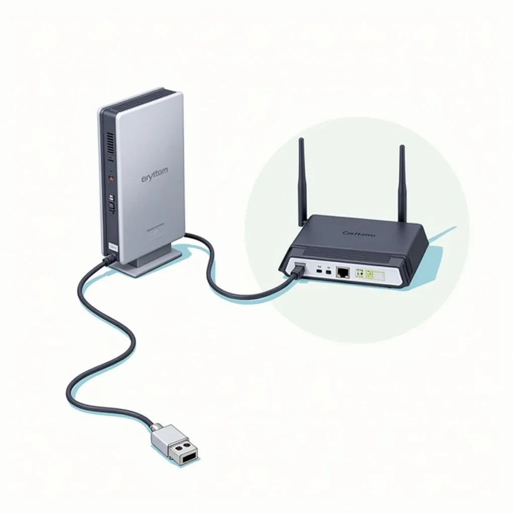 Kết nối cục phát wifi với modem