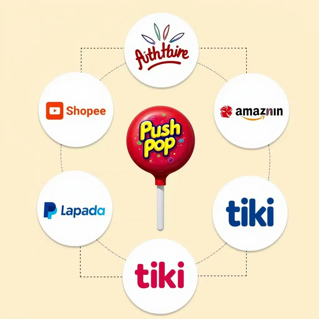 Mua kẹo Push Pop trên các sàn thương mại điện tử