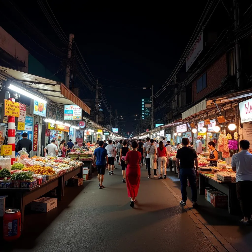 Mua sắm tại chợ đêm Bangkok