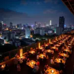 Quán bar rooftop Sài Gòn về đêm