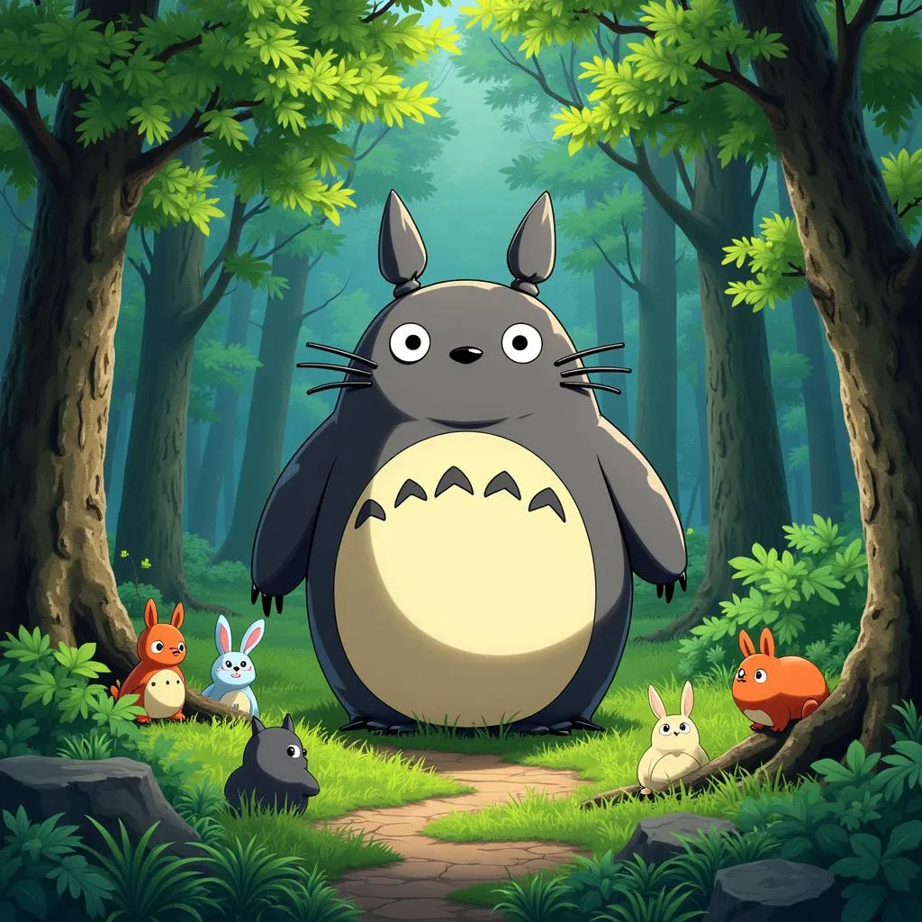 Totoro hòa mình vào thiên nhiên