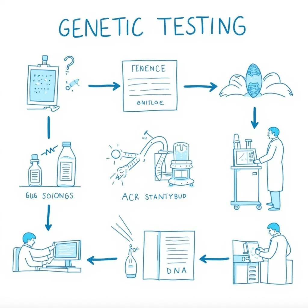 Hình ảnh minh họa quy trình xét nghiệm gene