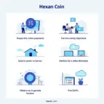 Hình ảnh minh họa các ứng dụng của Hexan Coin