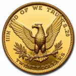 1893 $20 Gold Coin Reverse - In God We Trust