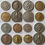 Different Variants of 1933 Nazi Coins Showing Symbols