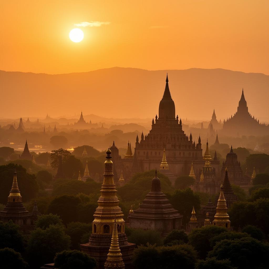 Ngôi chùa dát vàng lộng lẫy ở Bagan