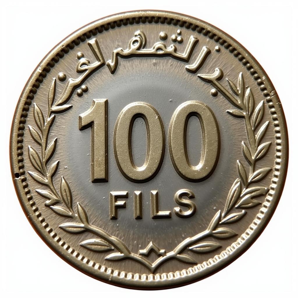 Bahrain 100 Fils Coin Close-up