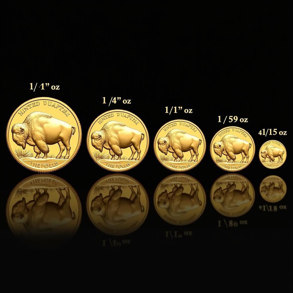 Các phiên bản American Buffalo Gold Coin với trọng lượng khác nhau